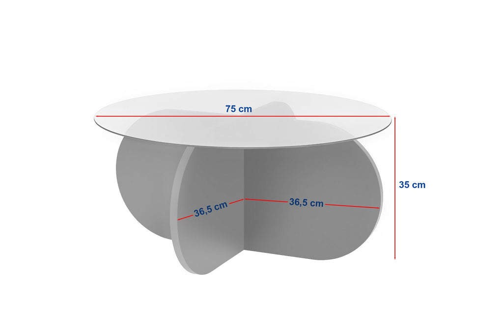 Aeris - Coffee Table - Travertine/Transparent