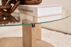 Clara - Coffee Table - Sapphire Oak/Clear