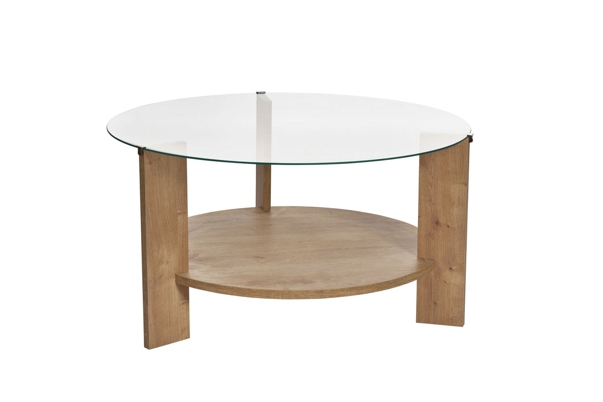 Clara - Coffee Table - Sapphire Oak/Clear