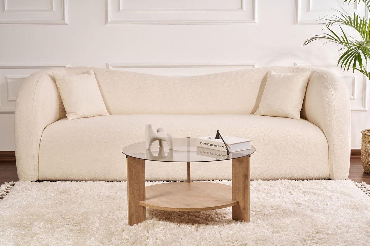 Clara - Coffee Table - Sapphire Oak/Smoked