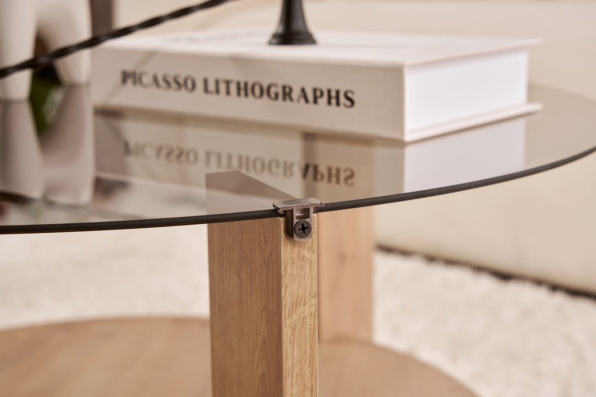 Clara - Coffee Table - Sapphire Oak/Smoked