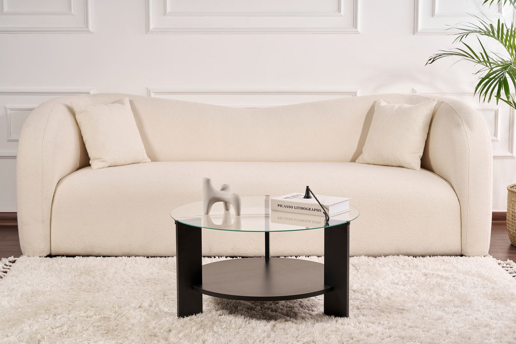 Clara - Coffee Table - Black Wood/Clear