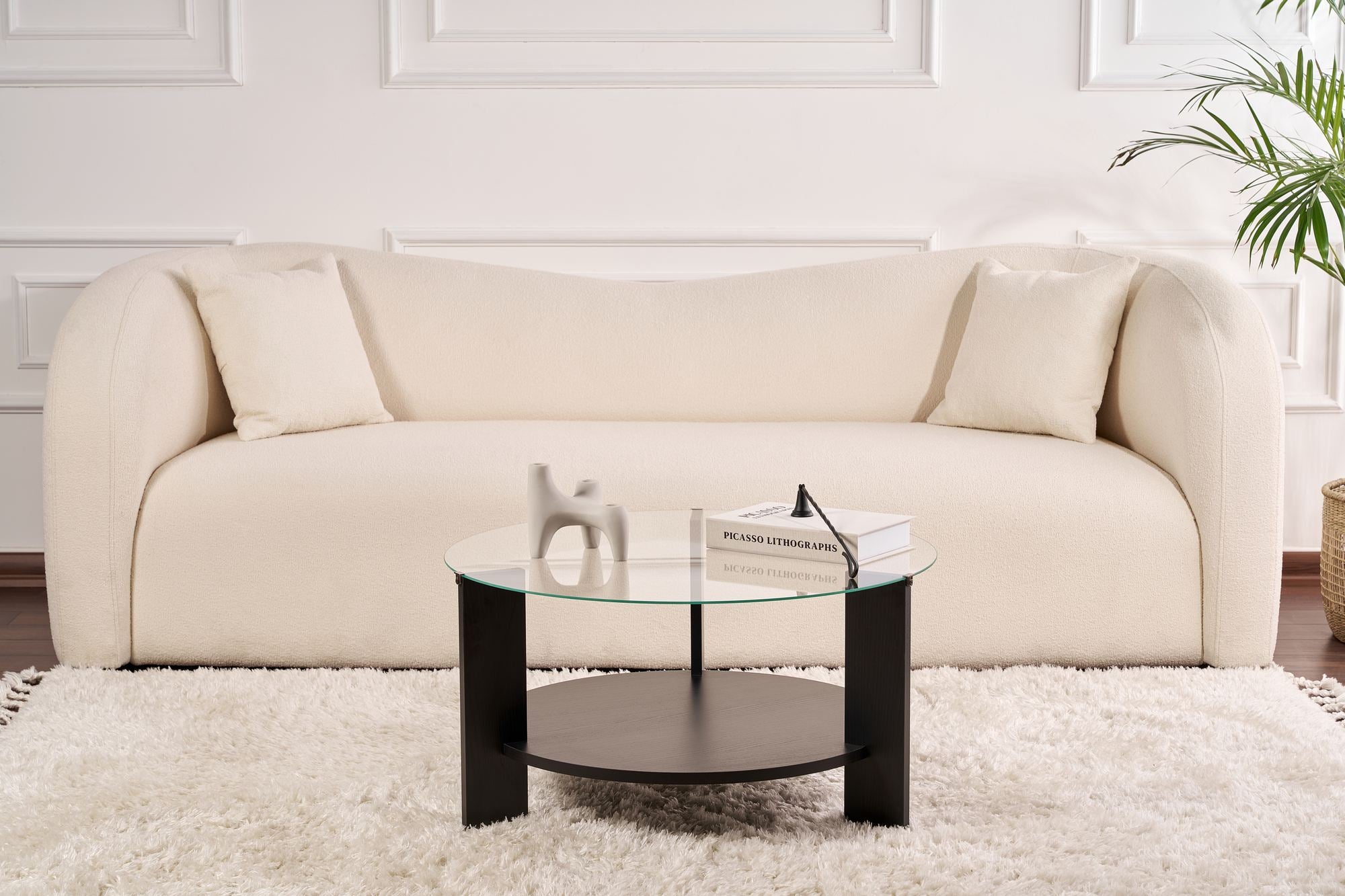 Clara - Coffee Table - Black Wood/Clear