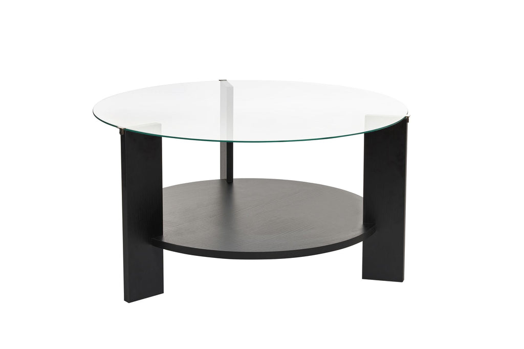 Clara - Coffee Table - Black Wood/Clear