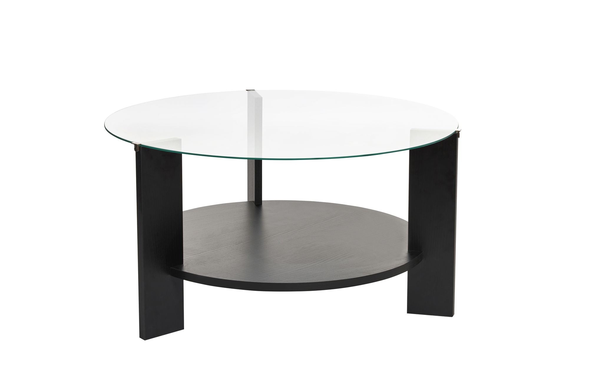 Clara - Coffee Table - Black Wood/Clear