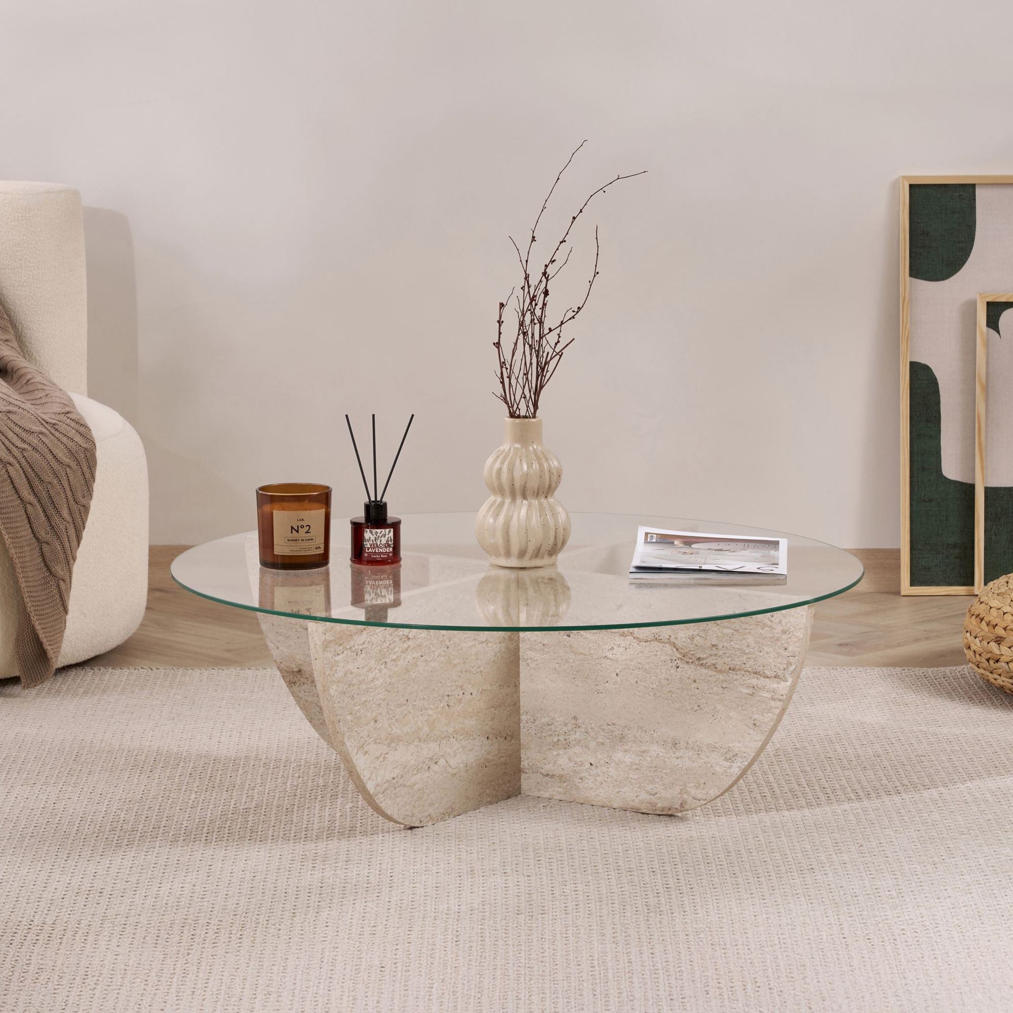 Liya - Mesa de centro - Travertine