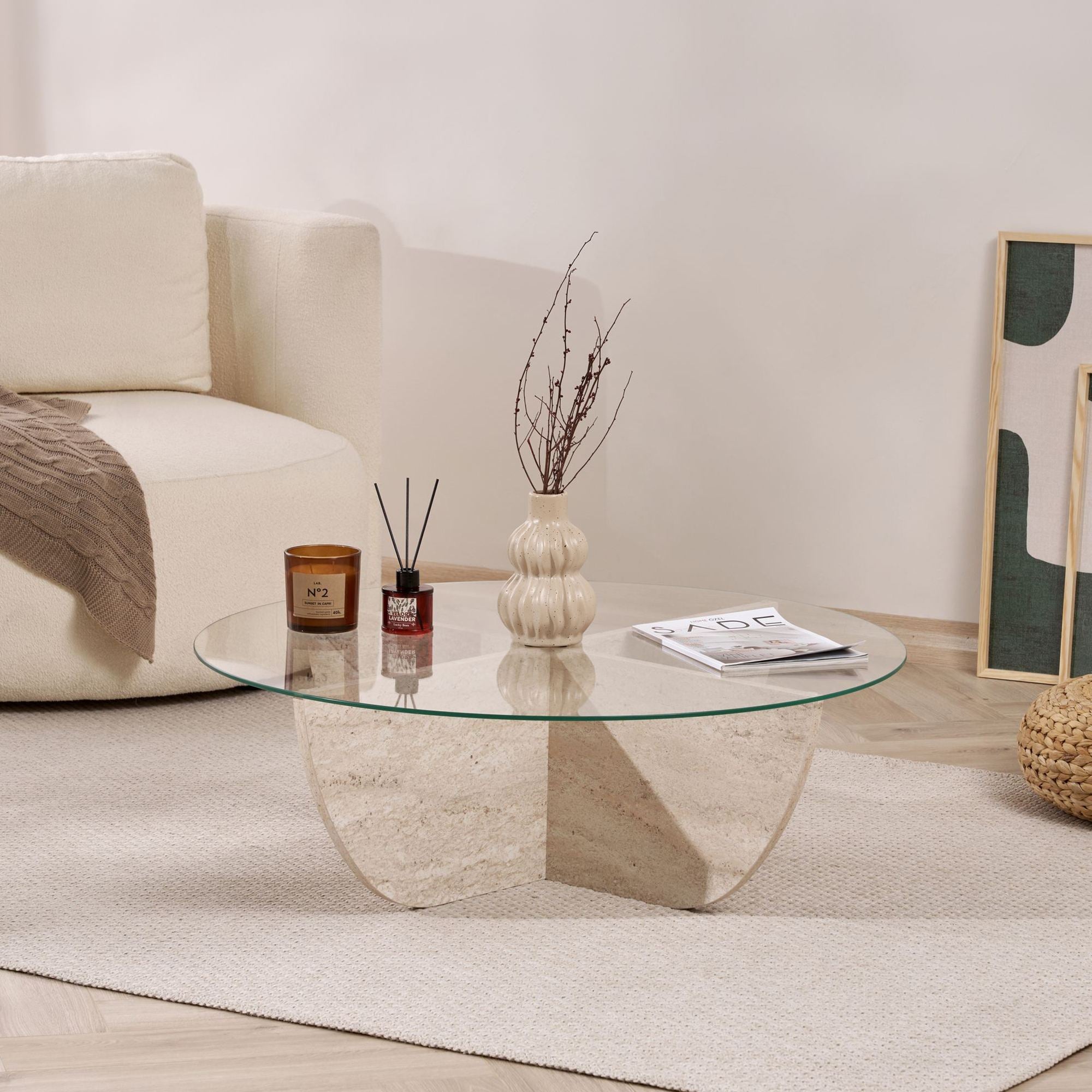 Liya - Mesa de centro - Travertine