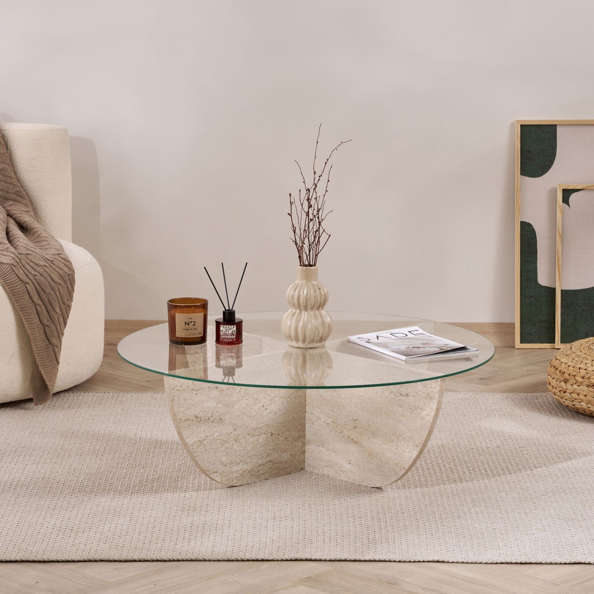 Liya - Mesa de centro - Travertine