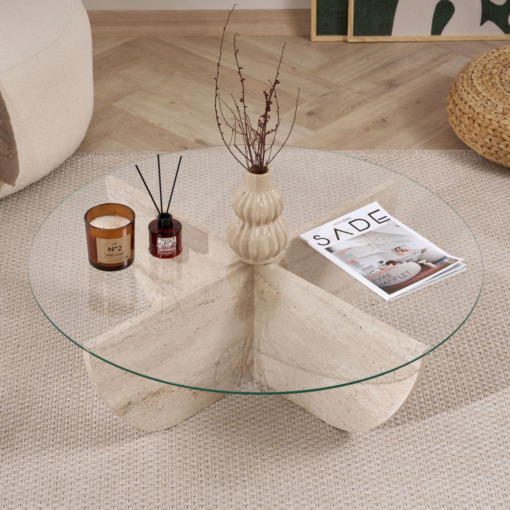 Liya - Mesa de centro - Travertine