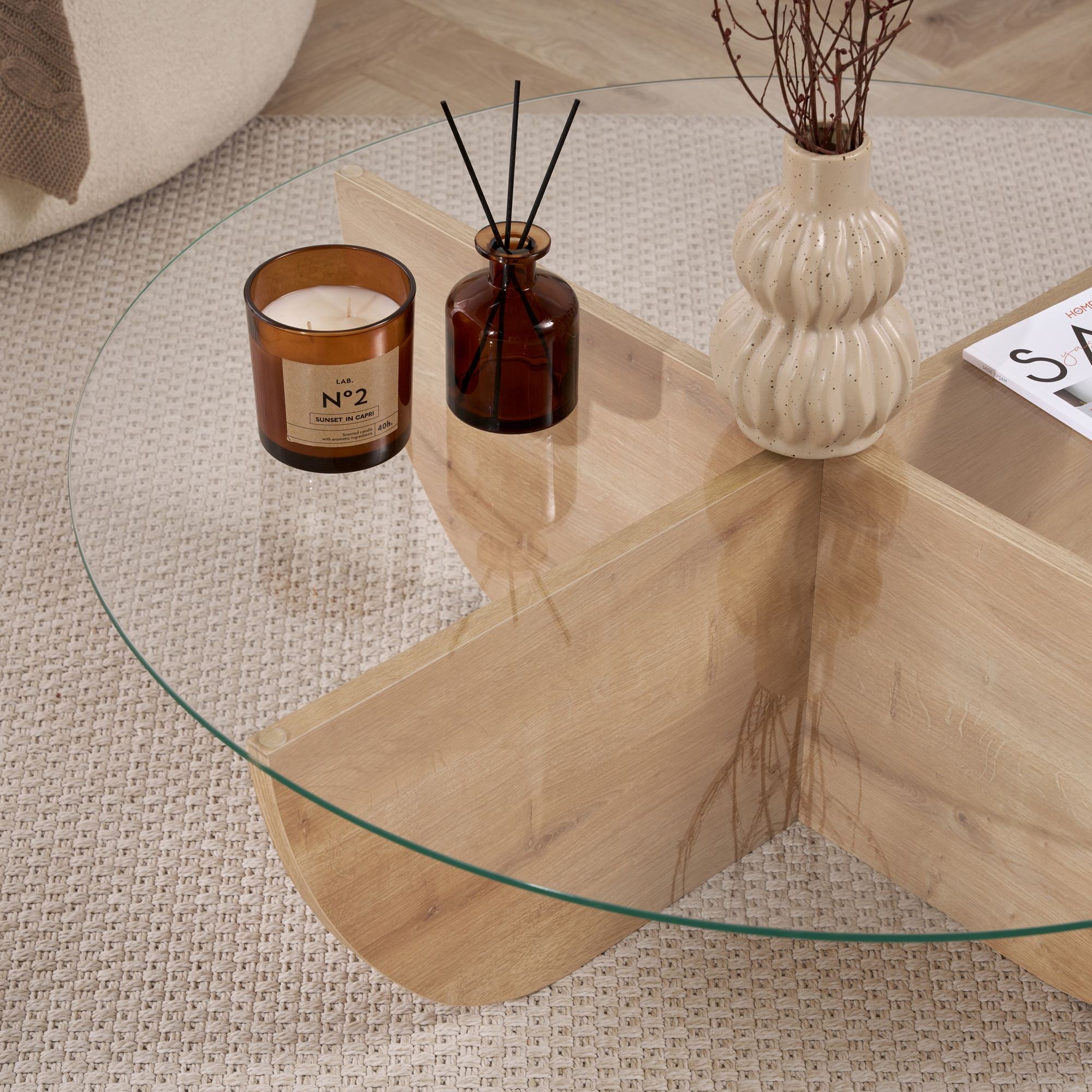 Liya - Coffee Table - Sapphire Oak