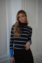 Pull Fin Raph - Chocolat/Bleu