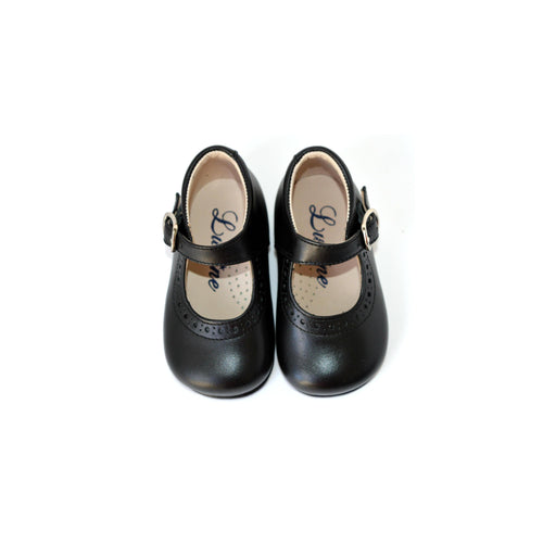 Charles Ix Alice Babies Shoes With Buckle - Black Leather - Girls