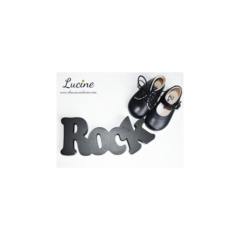Chaussures Babies Charles Ix Alice À Boucle - Cuir Noir - Fille