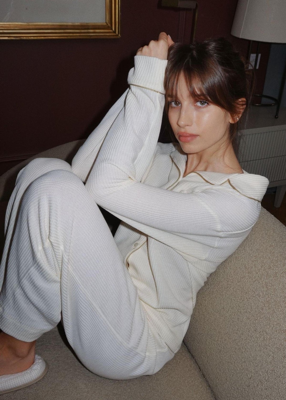 Waffle Loungewear Pyjama Set - Button Down