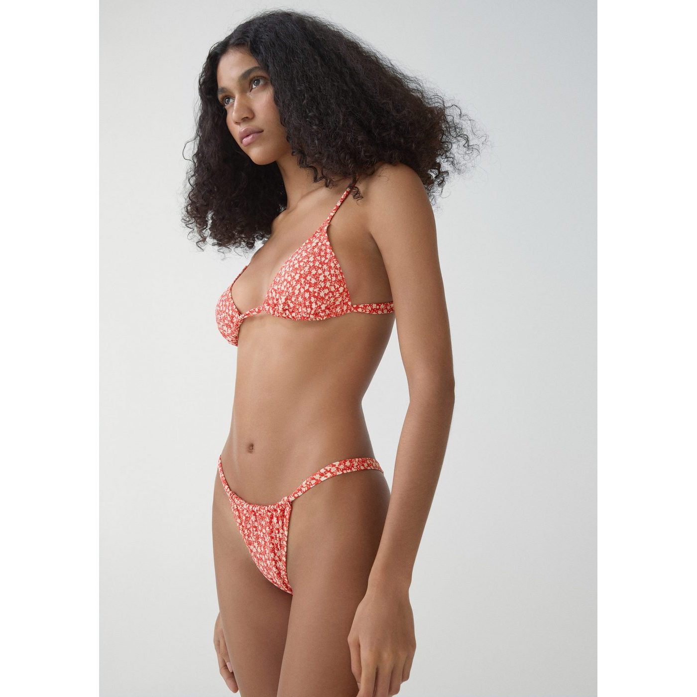 Culotte Bikini Classique Fleurie - Red