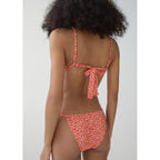Culotte Bikini Classique Fleurie - Red