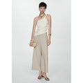 Pantalón Wideleg Lino - Beige