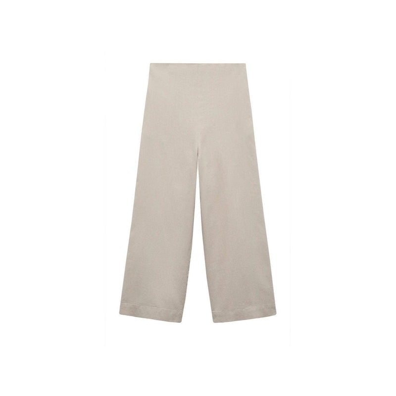 Pantalón ancho de lino - Beige