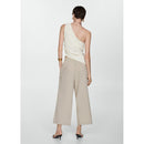 Pantalón ancho de lino - Beige