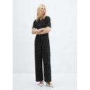 Short Sleeve Tweed Jumpsuit - Black