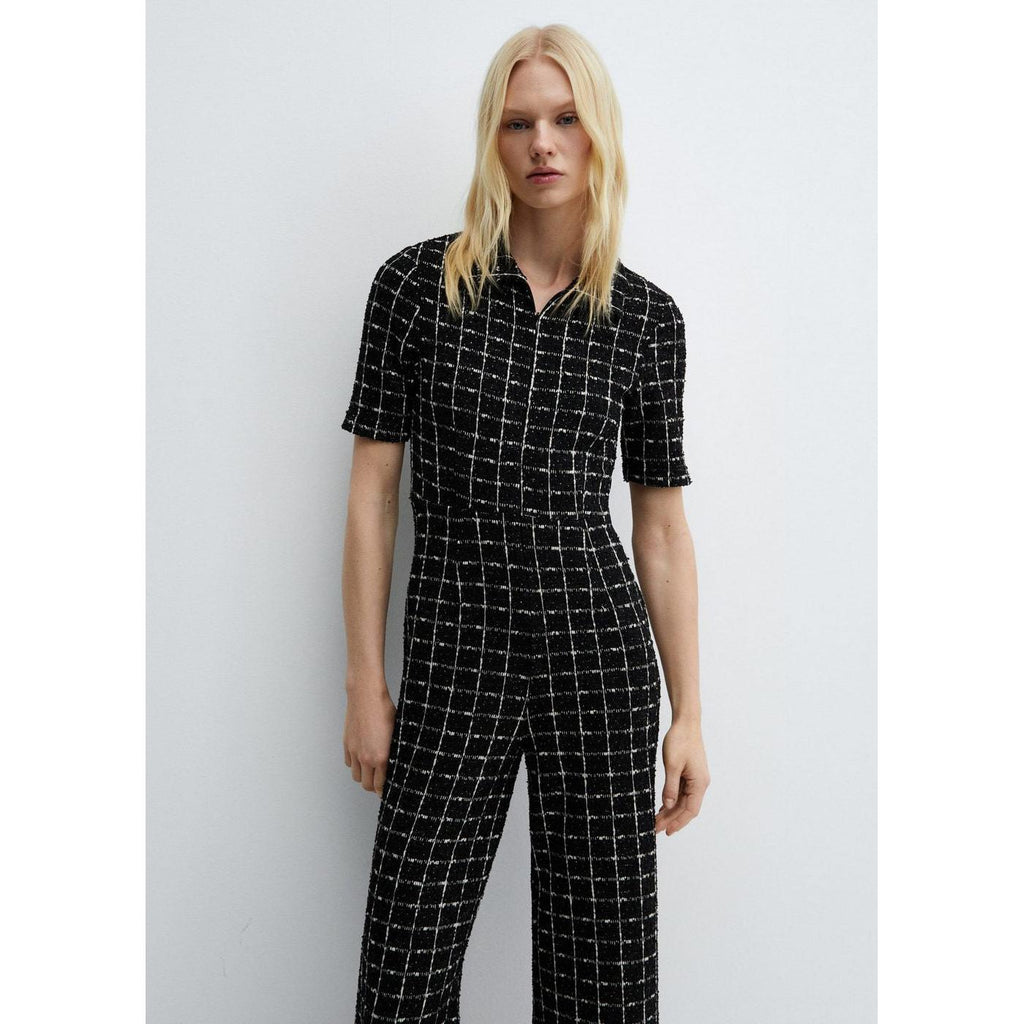 Combinaison Tweed Manches Courtes - Black