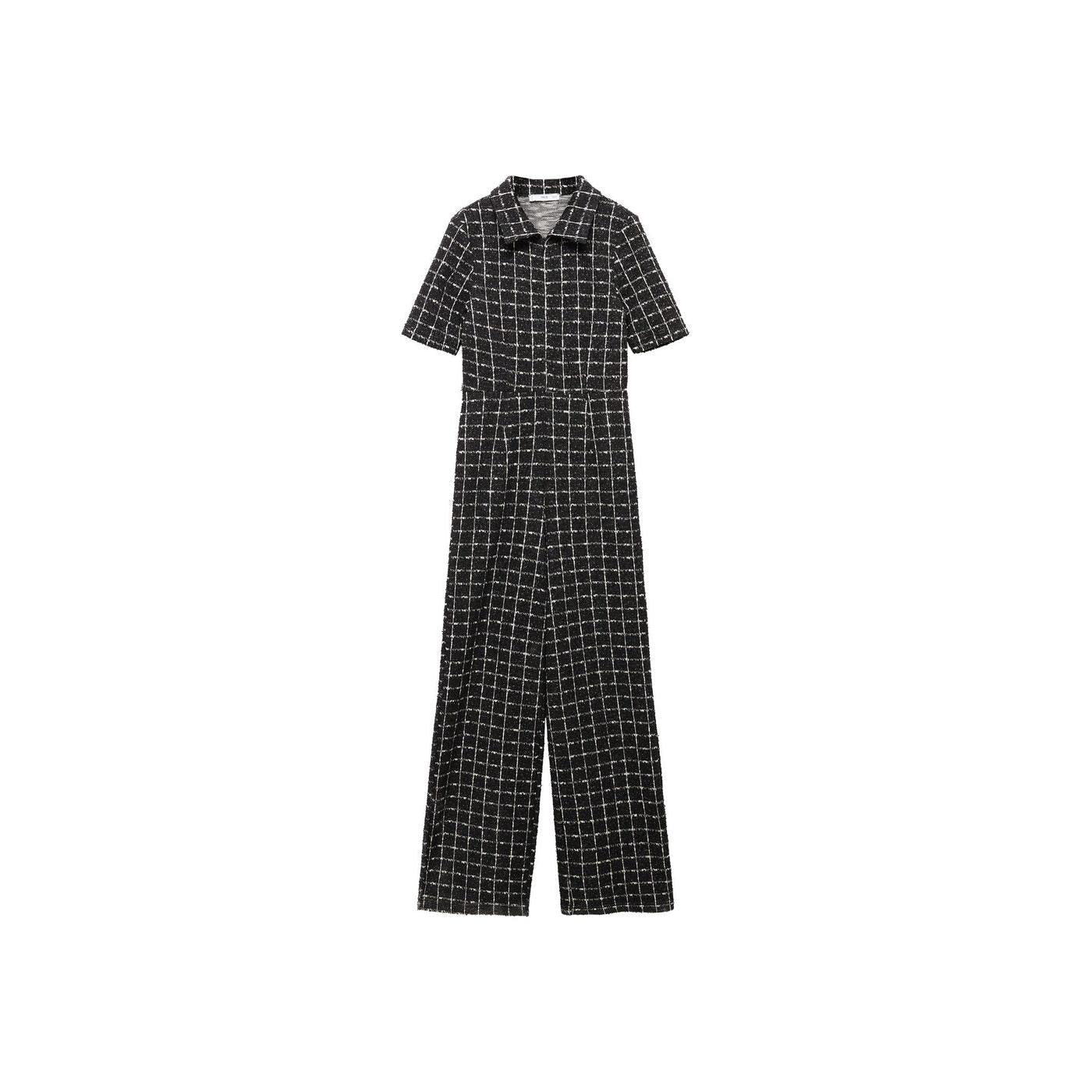 Combinaison Tweed Manches Courtes - Black