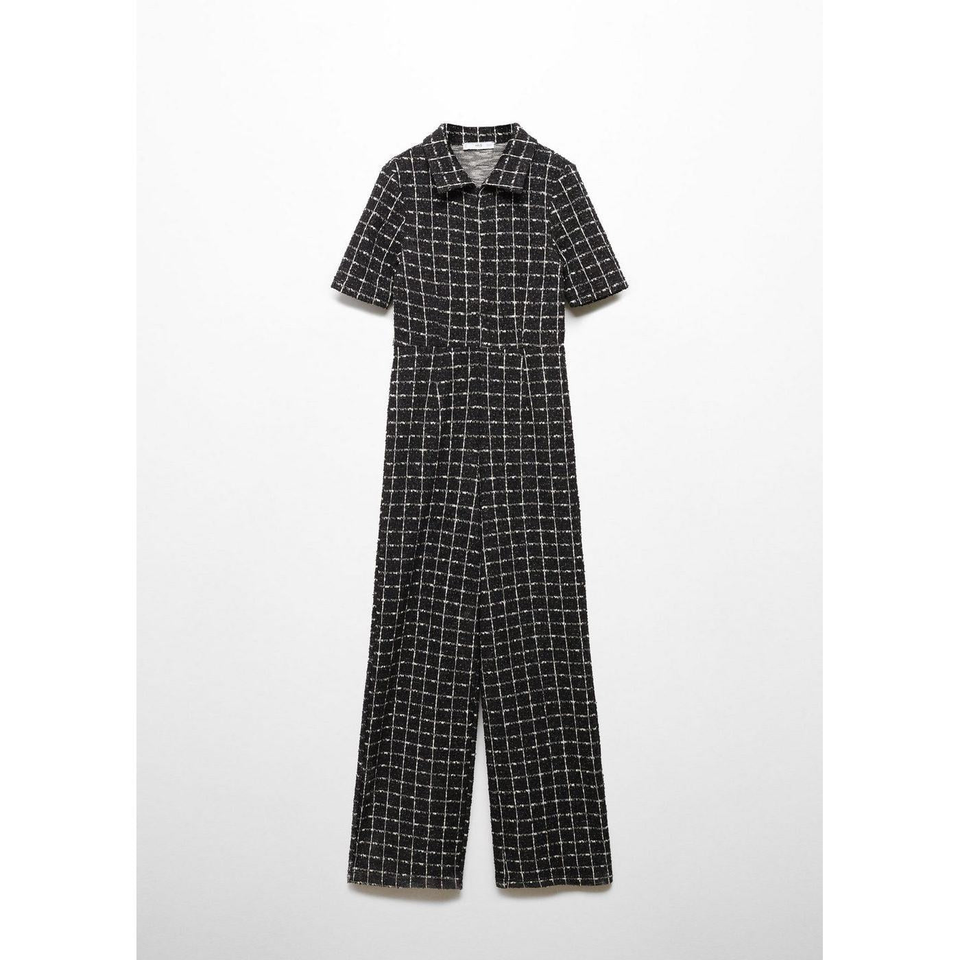 Combinaison Tweed Manches Courtes - Black
