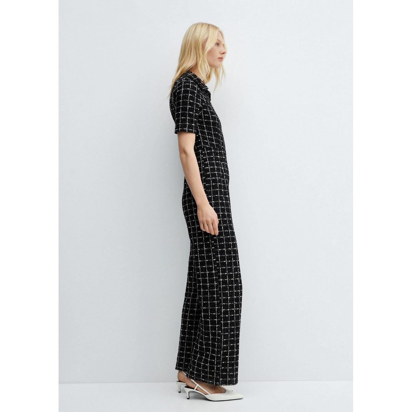 Combinaison Tweed Manches Courtes - Black