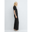 Short Sleeve Tweed Jumpsuit - Black