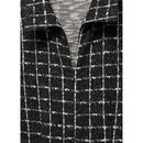 Short Sleeve Tweed Jumpsuit - Black