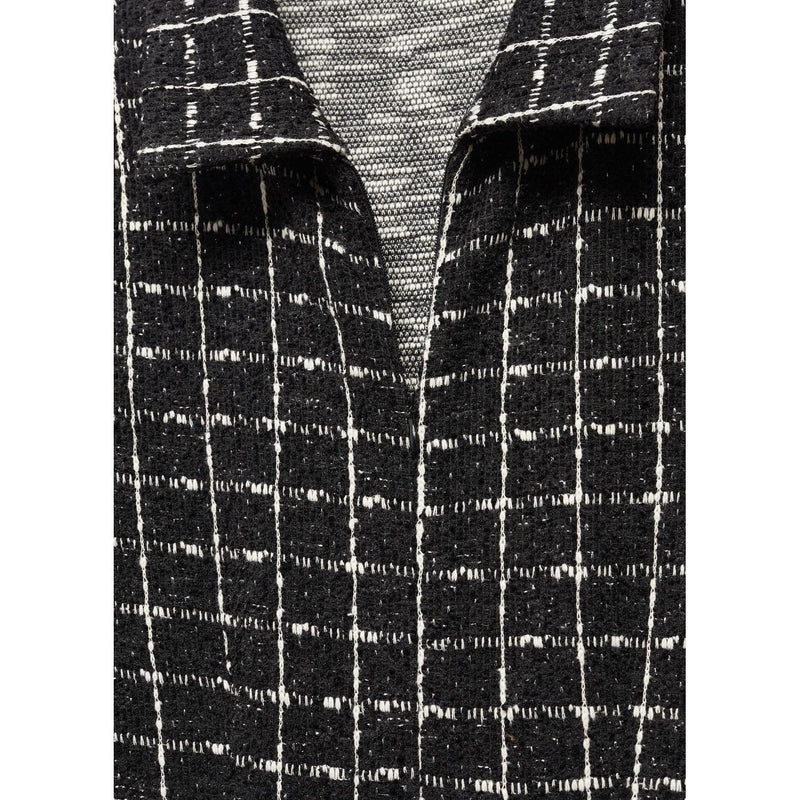 Short Sleeve Tweed Jumpsuit - Black