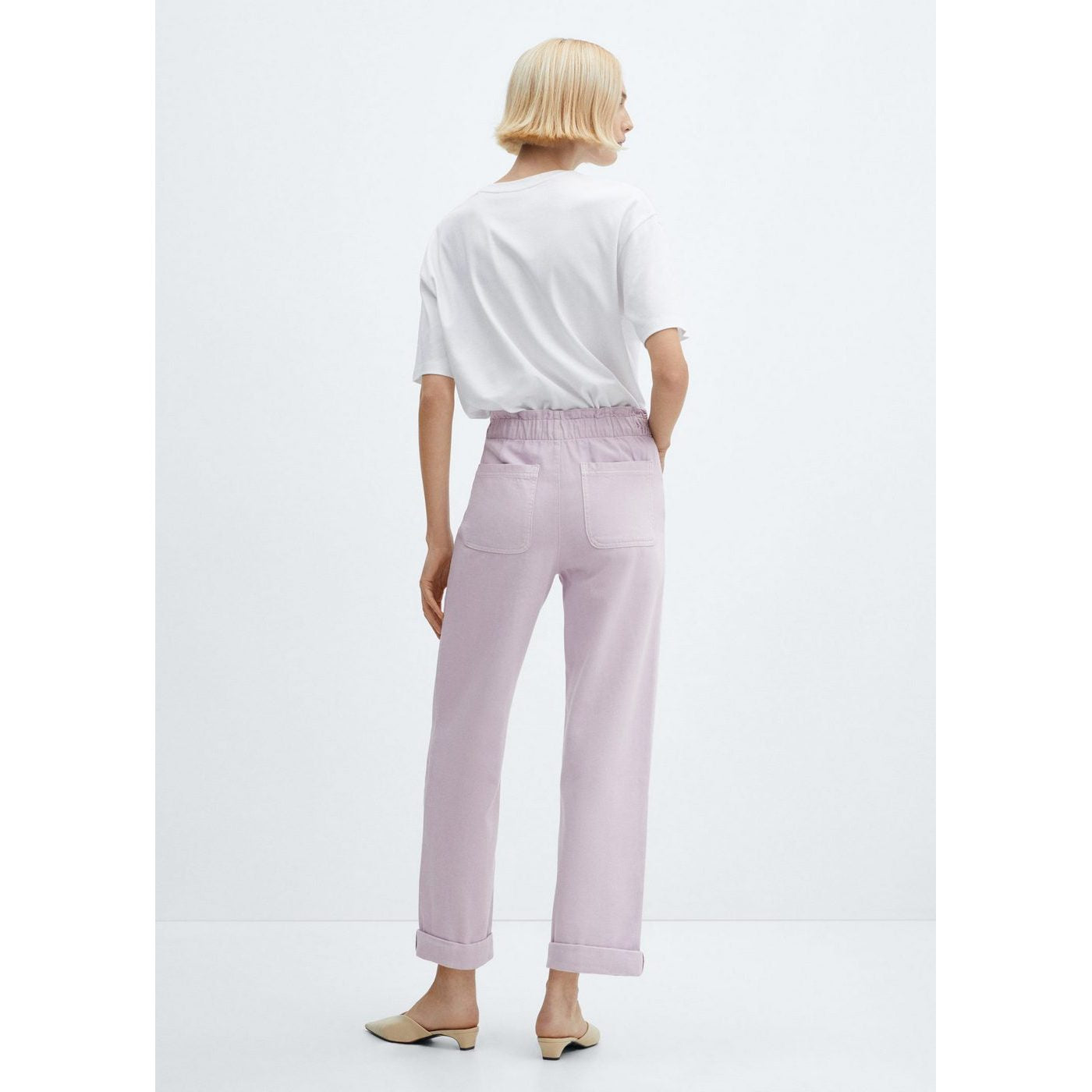 Jean Slouchy Cintura Elástica - Light/Pastel Purple