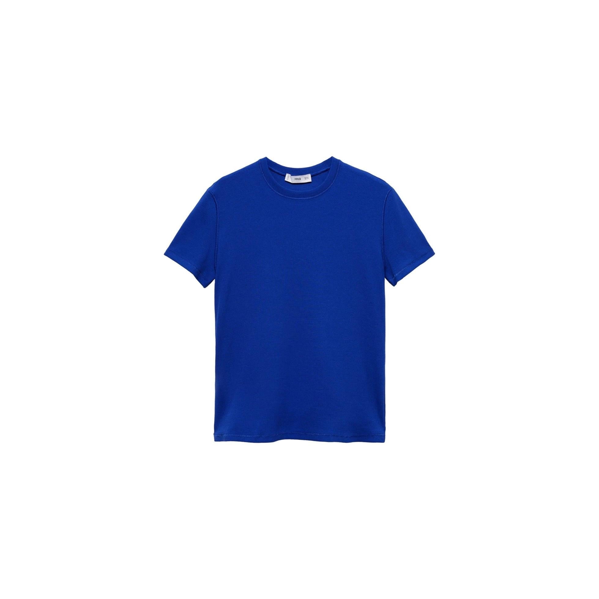 Camiseta Manga Corta Tejido Canalé - Blue
