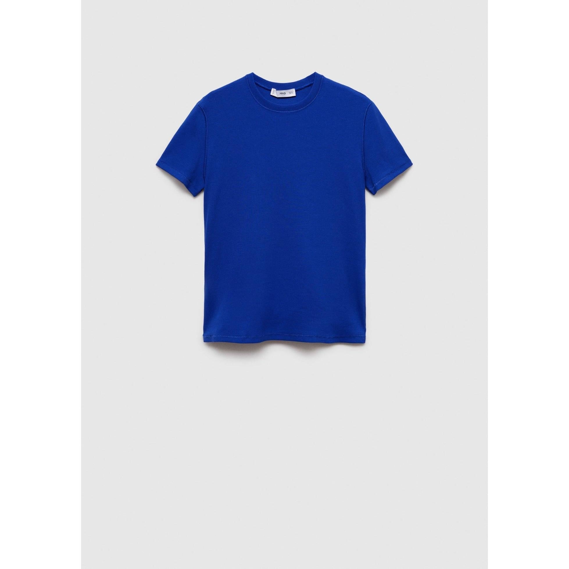 Camiseta Manga Corta Tejido Canalé - Blue