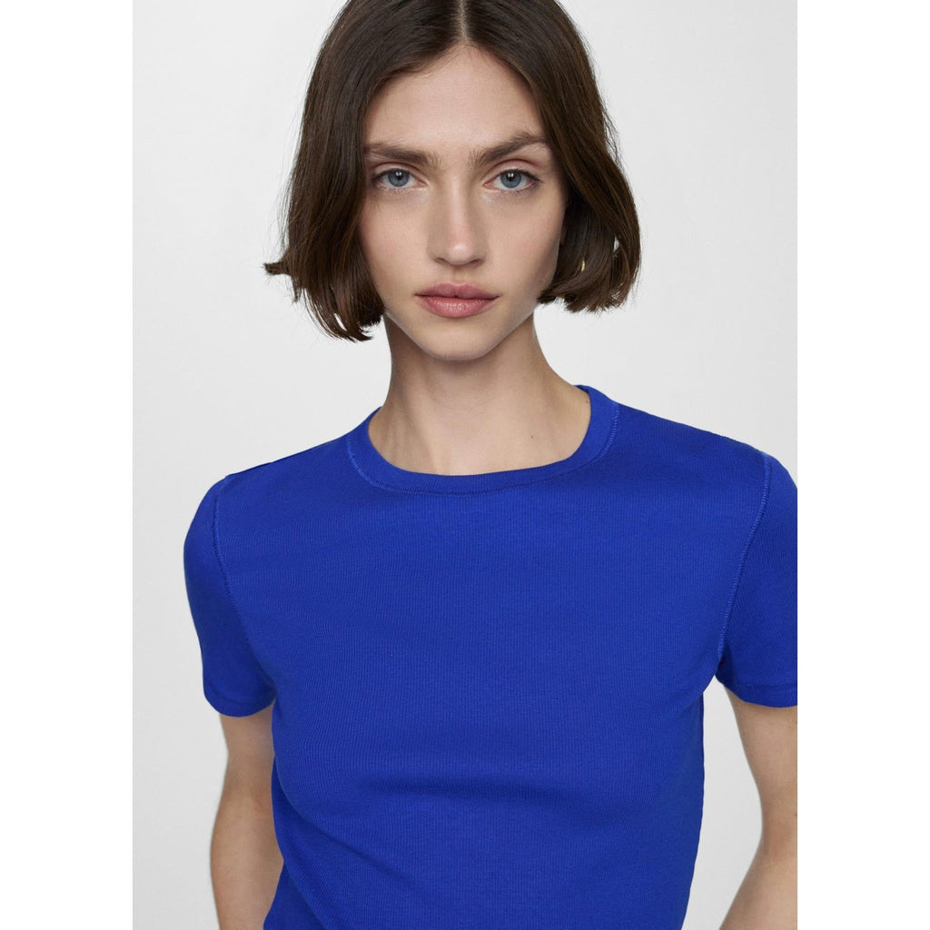 Camiseta Manga Corta Tejido Canalé - Blue