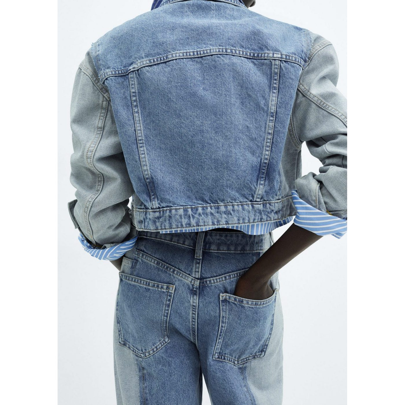 Vaquero Corte Recto Bicolor - Medium Blue