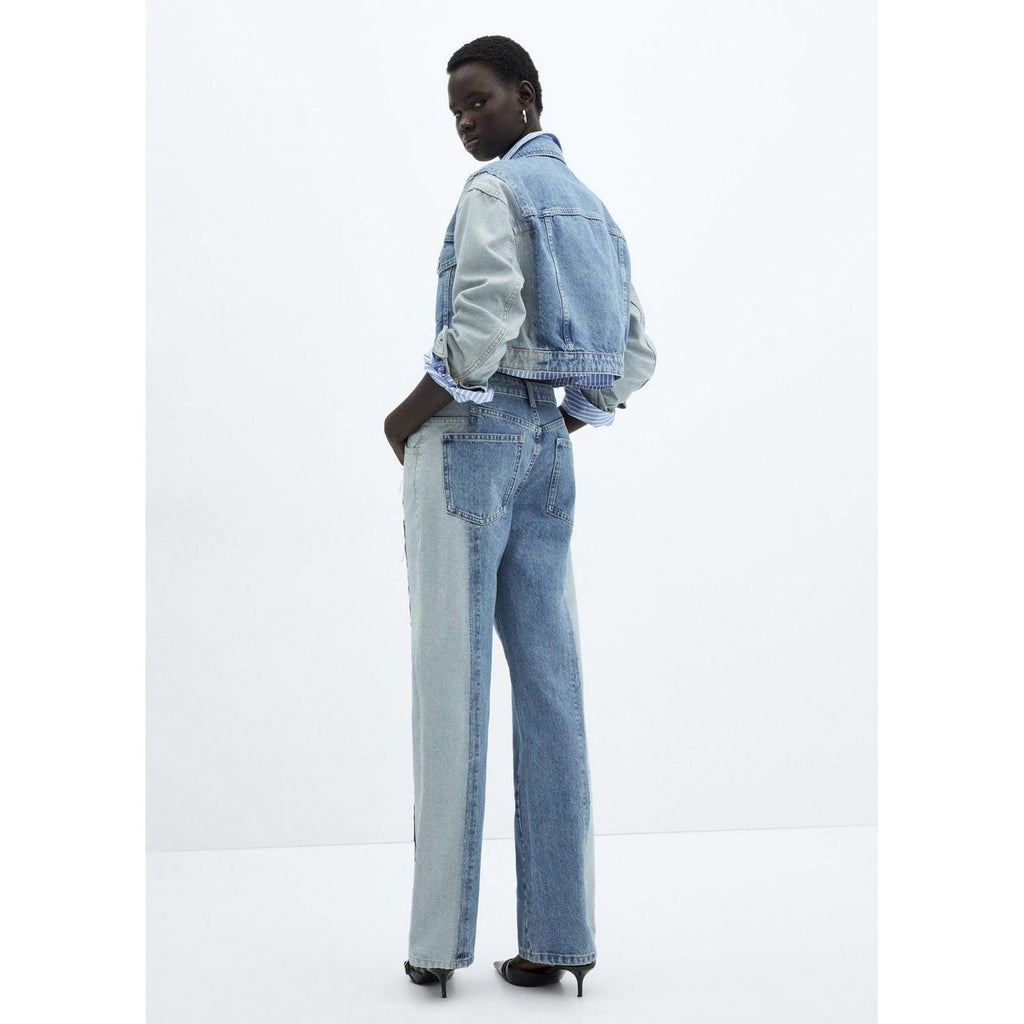 Vaquero Corte Recto Bicolor - Medium Blue