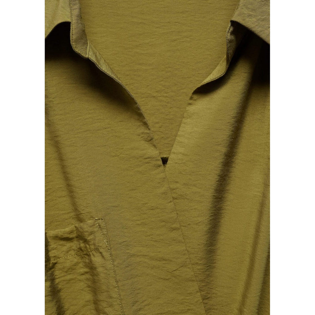 Vestido Cruzado Con Lazo - Caqui