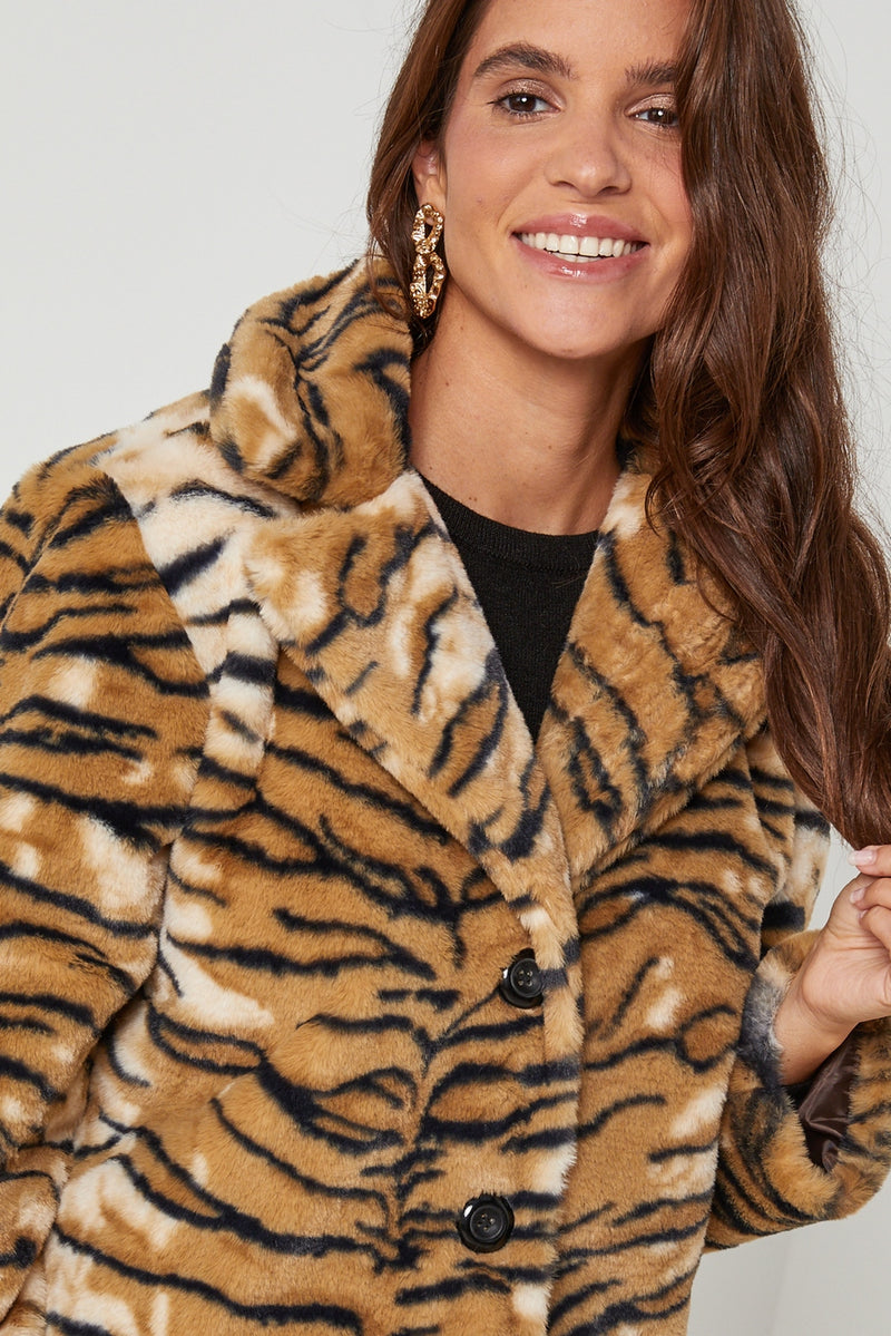 Faux Fur 67180 - Camel Tiger