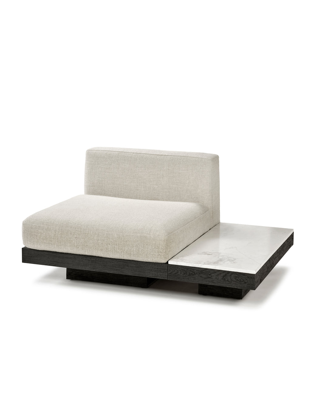 Rudolph - Banc 1 Place D'intérieur - Aluminium, Bois Et Tissu D'ameublement - Bone Noir