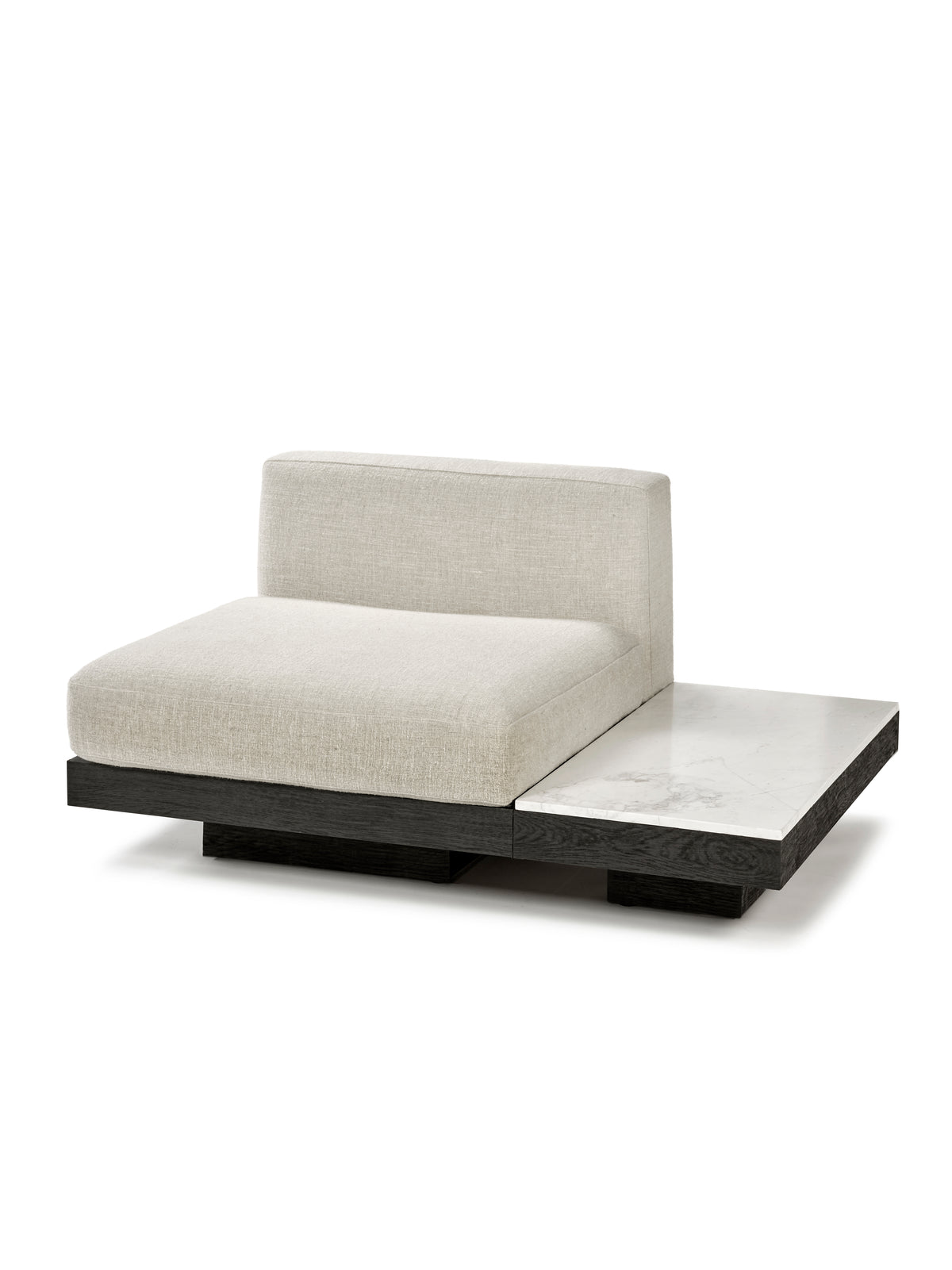Rudolph - Banc 1 Place D'intérieur - Aluminium, Bois Et Tissu D'ameublement - Bone Noir