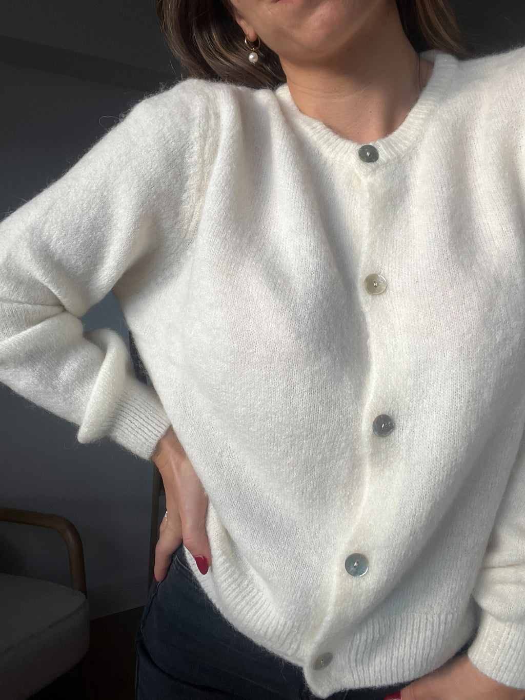 Prenda de punto de lana Léonie crudo