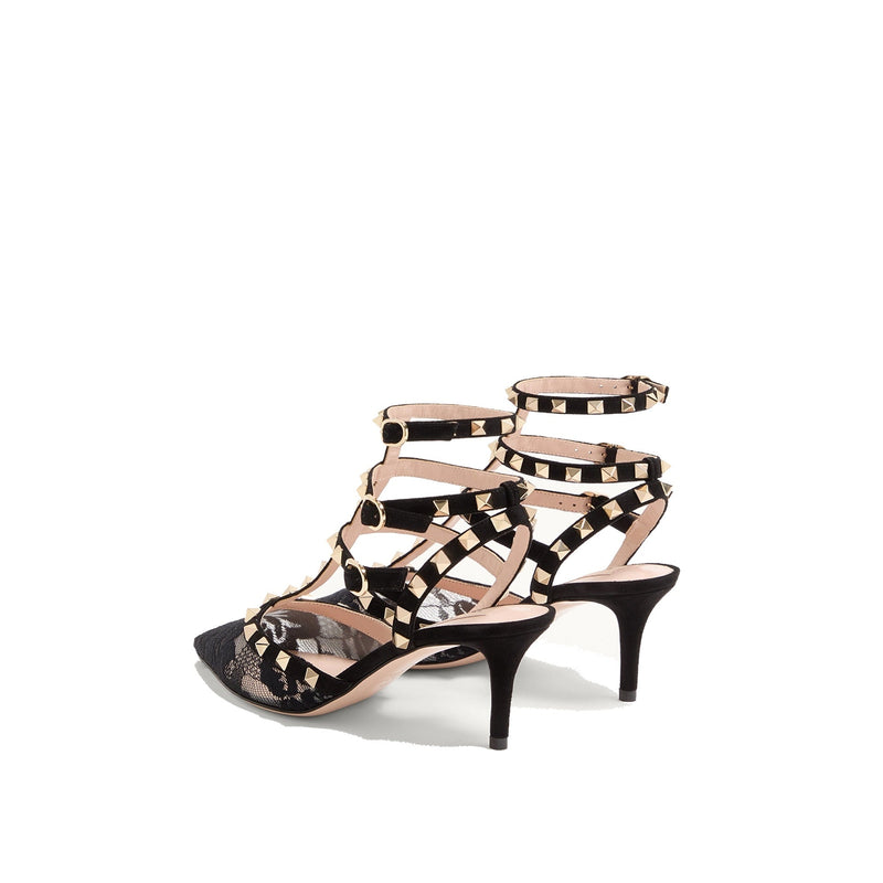Escarpins - Valentino Garavani Rockstud Lace Pamps - Black