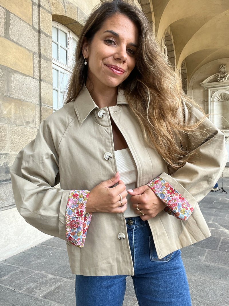 Edith Beige Cotton Liberty Trench Jacket
