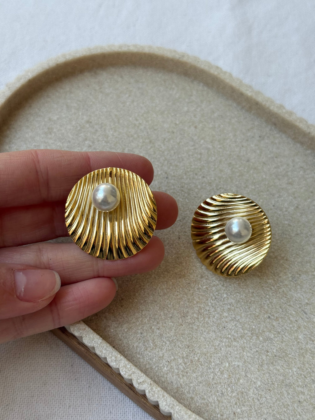 Boucles D’Oreilles Napier Vintage - Coquillage Et Perle