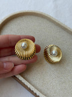 Boucles D’Oreilles Napier Vintage - Coquillage Et Perle