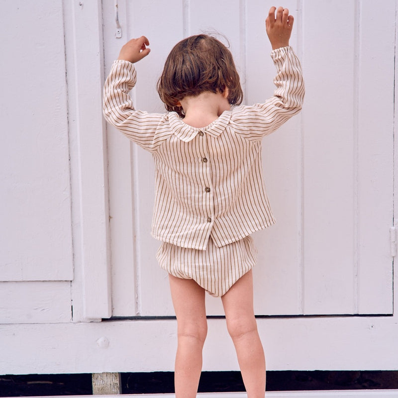 Blouse Octave Coton Rayures Bronze - Bébé