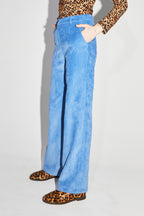 Le Pantalon Yves En Velours Côtelé Vintage Bleu