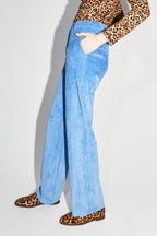 Le Pantalon Yves En Velours Côtelé Vintage Bleu