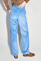 Le Pantalon Yves En Velours Côtelé Vintage Bleu